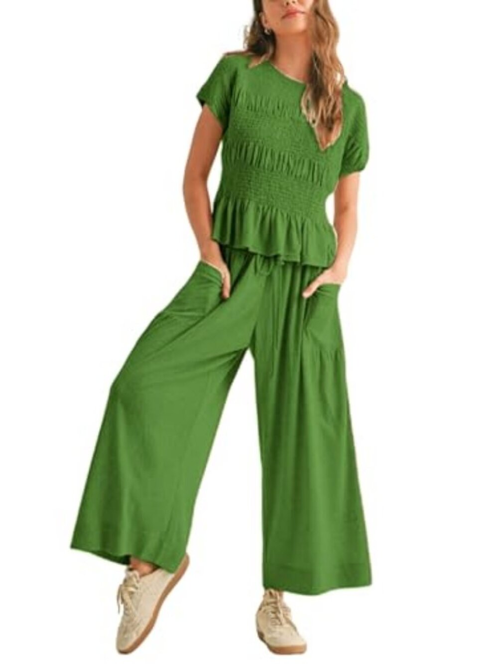Antnation Womens Lounge Outfit with Pockets Casual Boho Matching Set